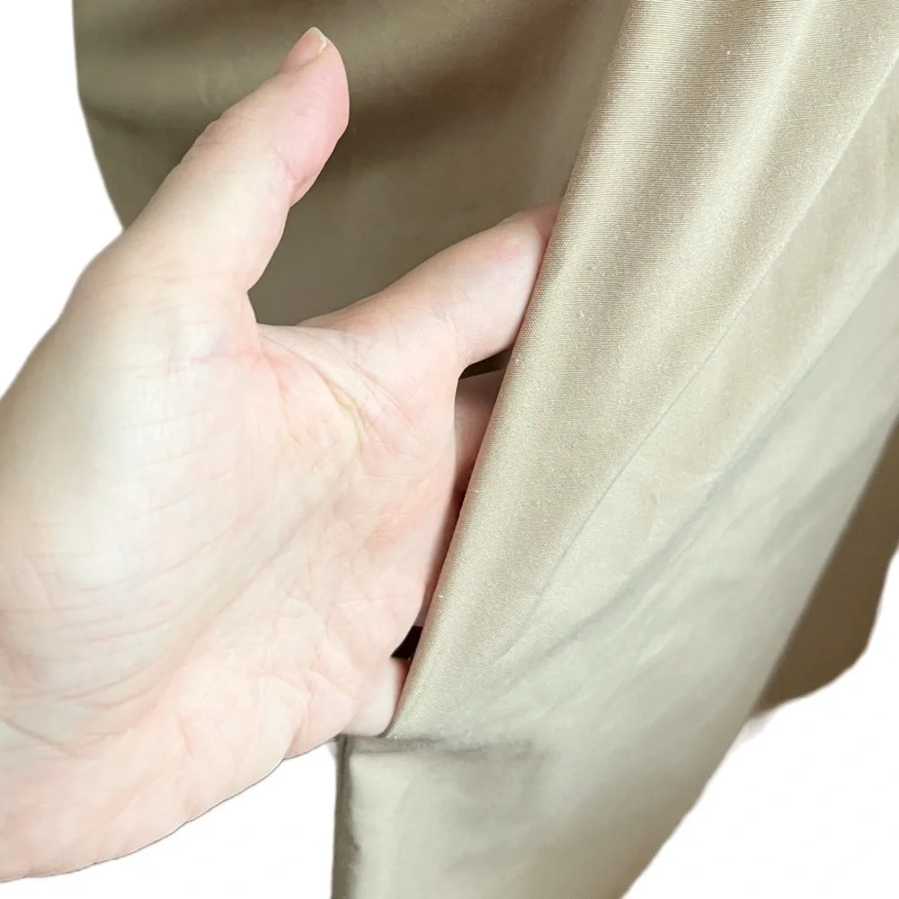 🚫SOLD🚫 Vintage 1970s Khaki Utility Midi Dress with rainbow belt and pockets - Picture 6 of 10